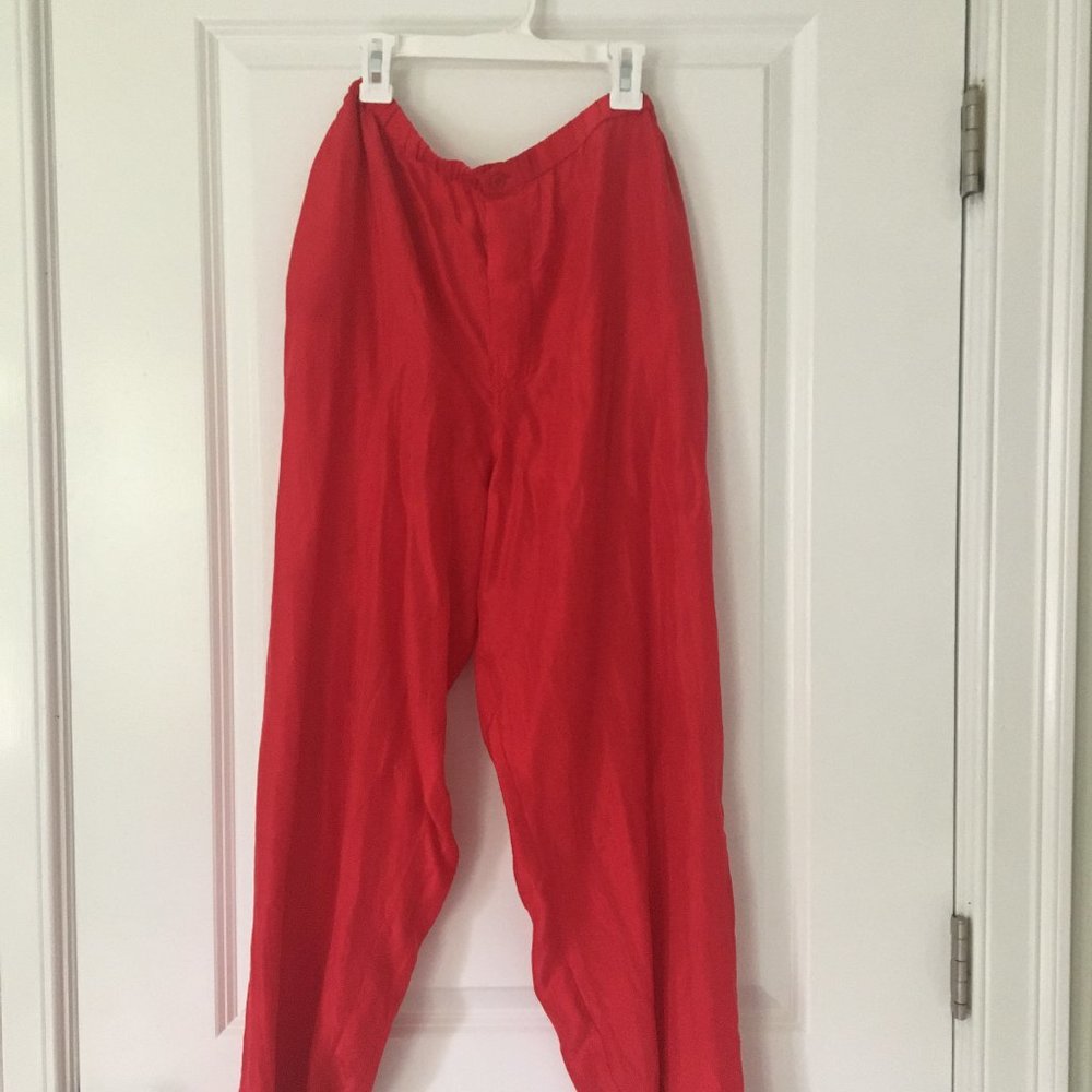 100% Silk Red Christian Dior Pants